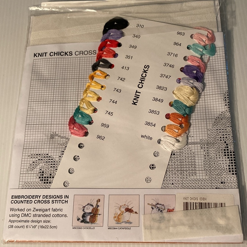 Margaret sherry collection counted cross stitch h “knit‎ chicks” 6x9 G1 - Picture 3 of 4